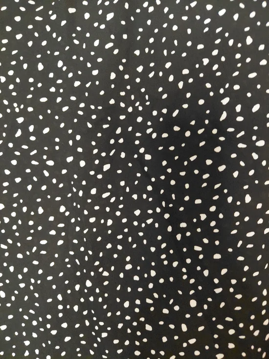 CeCe Black White Speckled Print Blouse Medium NWT Tie Neck Sheer Long Sleeve - Picture 9 of 10